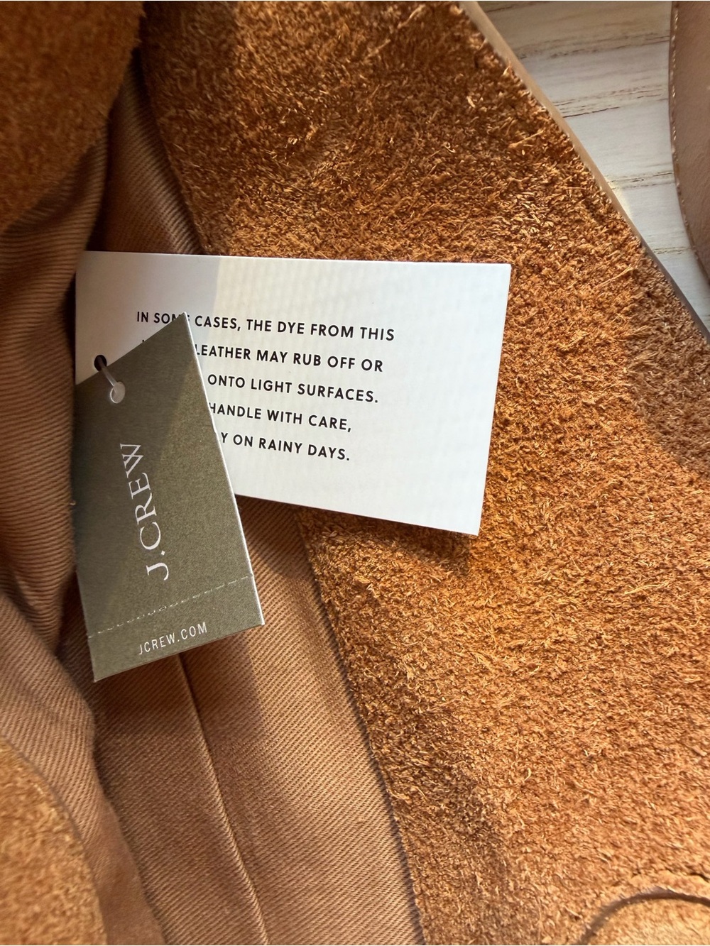 ⁠NWT J.Crew Berkeley Suede Shoulder Bag Blonde Espresso Brown Monogram MVP - Picture 6 of 7